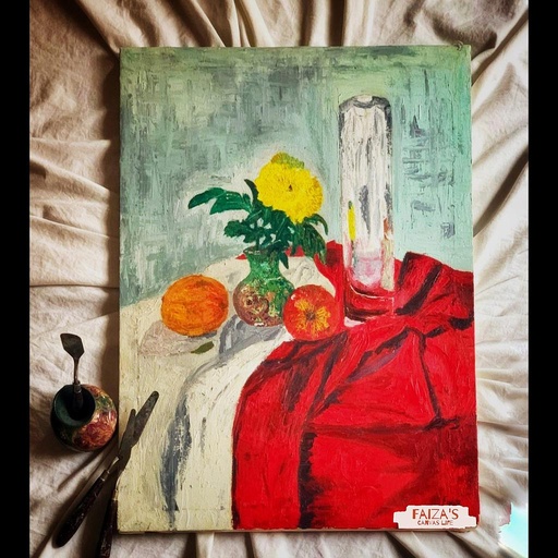 [PK4241-AR-OIL-012981] Still life using Palette knife