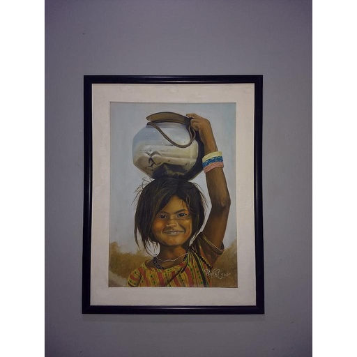 [PK4162-AR-OIL-013048] Smiley Girl