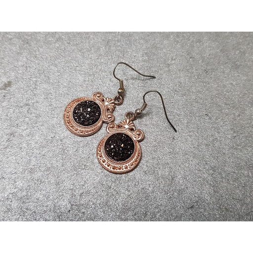 [PK4209-JW-EAR-013108] Dark Mauve Cabochon Earrings ce2