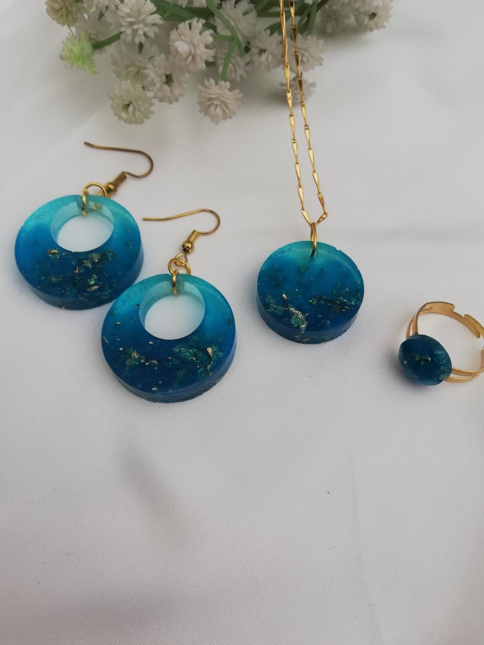 Sea-Green & Blue Gold Flake Collection