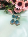 Turquoise Gold Flake Teardrop Earrings