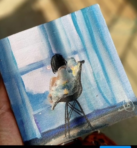 [PK4060-AR-OIL-013662] painting on mini canvas
