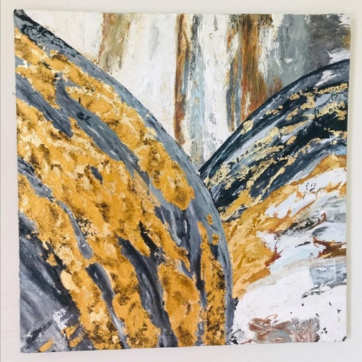 [PK4086-AR-OIL-013717] Abstract with Gold leaf