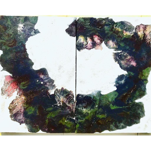 [PK3899-AR-ACR-013751] Abstract Art using 2 Canvas