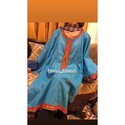 [PK4090-CL-GEN-013762] Balochi kurta ashi branda