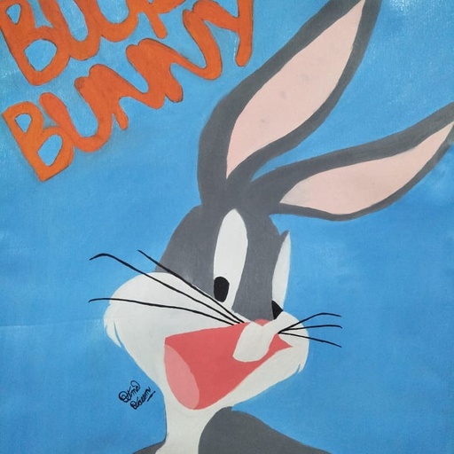 [PK4491-AR-OIL-013779] Animated cartoon character bugs bunny