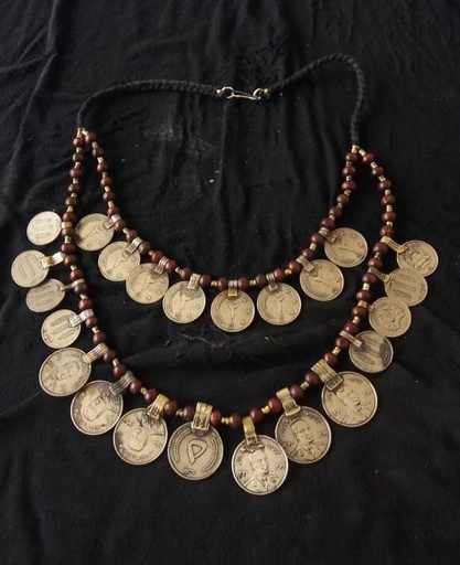 [PK4311-JW-NCK-013925] Tribal Jewelry Coins Necklace
