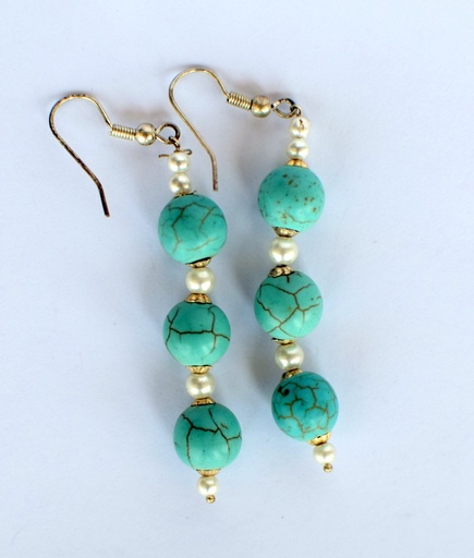 [PK0075-JW-EAR-001481] Feroza Stone Earings