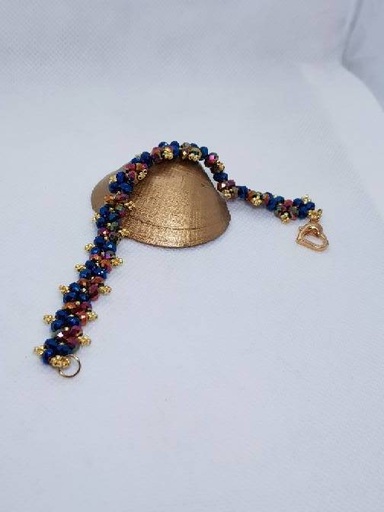 [PK4592-GN-GEN-014332] Double toned bracelet with heart lock