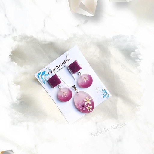 [PK3239-JW-EAR-014519] Dry flower Earrings and Pendant