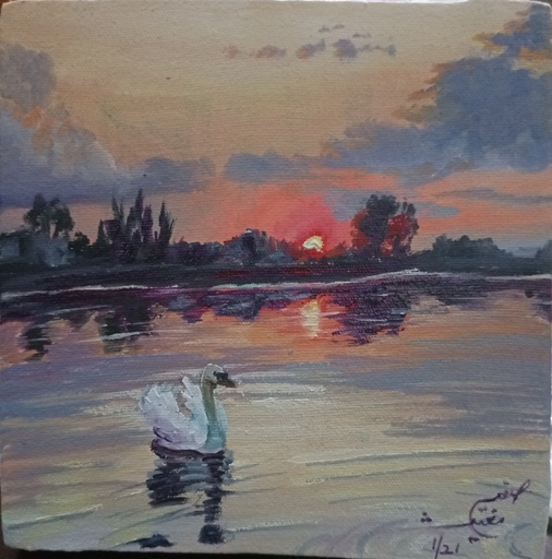 [PK4029-AR-OIL-014538] Oil painting landscape on canvas