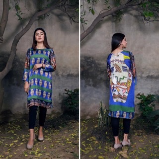 [PK5189-CW-PRT-015060] Royal blue Egyptian shirt