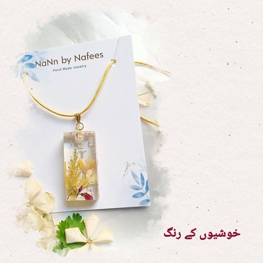 [PK3239-JW-NCK-015122] Botanical Dry Flower Resin Pendant