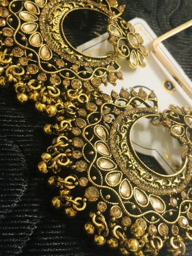 [PK3298-JW-EAR-015253] Golden Metal Bali