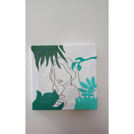 [PK5252-AR-DRW-015284]  Enchanted  ( Hand Embroidered and Painted Canvas)