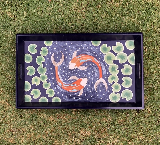 [PK0549-HM-TRY-016433] Pond Hand painted Tray