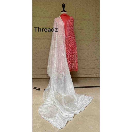 [PK2242-CW-UNS-016439] Shirt and Dupatta with Chikankari and Mukesh work