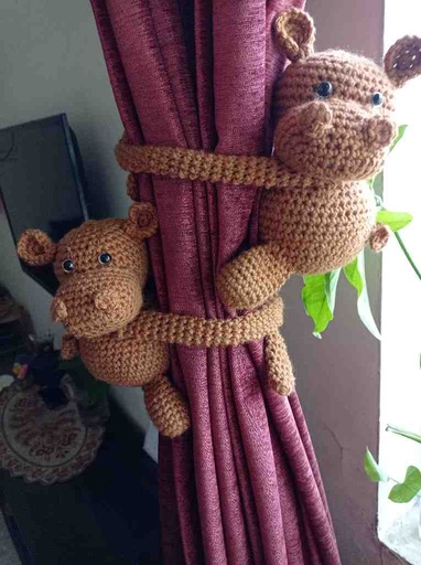 [PK0166-HM-DCR-016461] Hippo Curtain Tiebacks