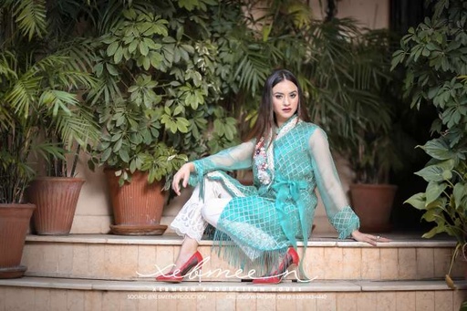 [PK5269-CW-JAC-016545] Angrakha style organza jacket