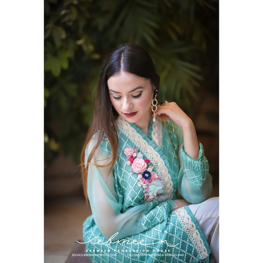 [PK5269-CW-JAC-016546] Angrakha style organza jacket 