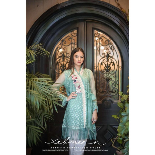 [PK5269-CW-JAC-016548] Angrakha style organza jacket 