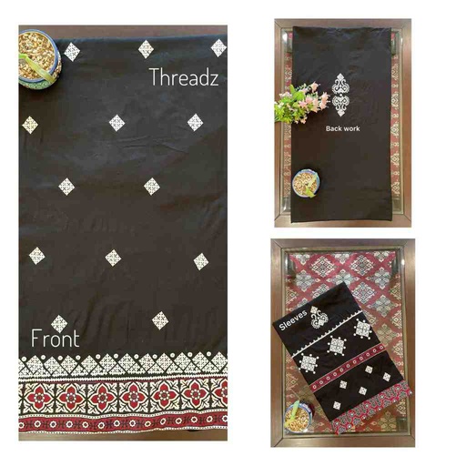 [PK2242-CW-UNS-016610] Hand Embroidered Shirt with Sindhi Embroidery