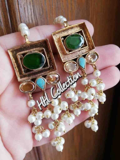 [PK3229-JW-EAR-016617] Dangling Kundan Earrings