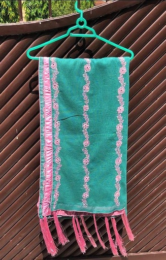 [PK3000-CW-SCF-016718] Hand Embroidered Dupatta