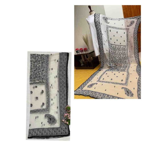 [PK2242-CW-UNS-016878] Hand-embroidered Dupatta with Chikankari work