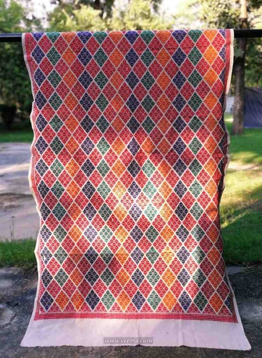 [PK3037-CM-SHW-016897] Embroidered Phulkari Shawl 