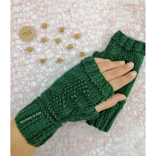 [PK3182-GN-GEN-017067] Cozy Moss Stitch Mitts