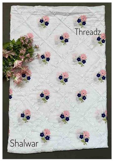 [PK2242-CW-GEN-017084] Hand Embroidered Shalwar with Aplic Work and Satin Stitch