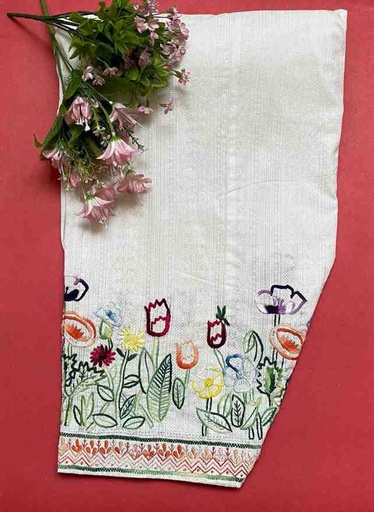 [PK2242-CW-GEN-017088] Hand Embroidered Shalwar with Satin Stitch