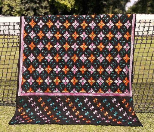 [PK3037-CW-SCF-017153] Embroidered Phulkari Shawl        