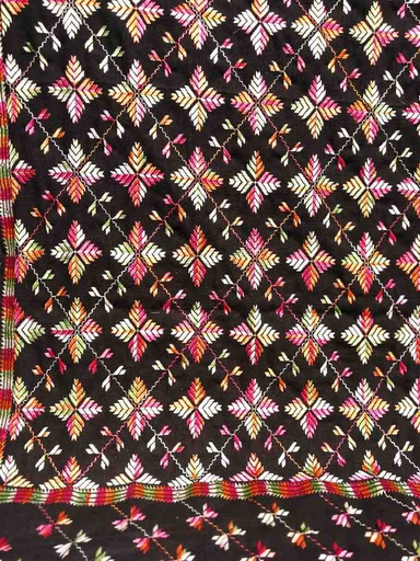 [PK3037-CW-SCF-017154] Embroidered Phulkari Shawl         