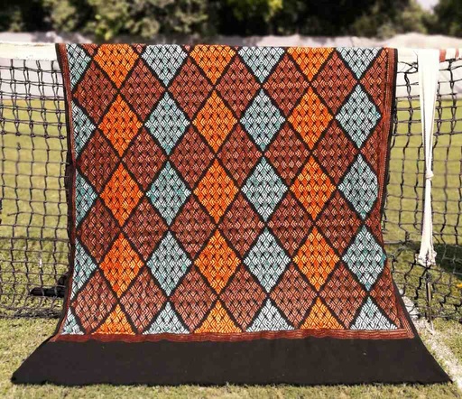 [PK3037-CW-SCF-017156] Embroidered Phulkari Shawl          