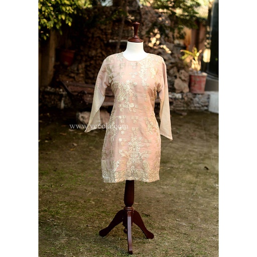 [PK6405-CW-PRT-019159] Hand Embroidered Light Pink Shirt and Trouser