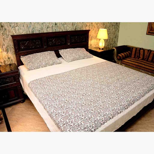 [PK6769-HM-BDC-019535] Block Print Bed Sheet
