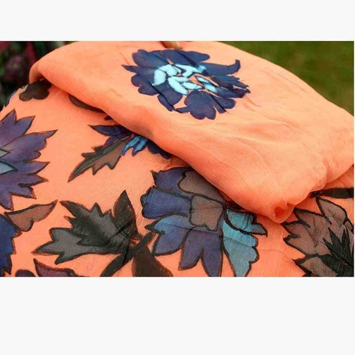 [PK0055-CW-UNS-019611] Hand Embroidered Pakistani Chiffon Shirt Piece