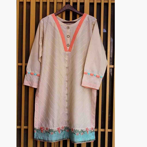 [PK6786-CK-KUR-019685] Stitched Embroidered Shirt