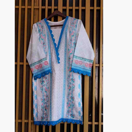 [PK6786-CK-KUR-019686] Stitched Embroidered Shirt