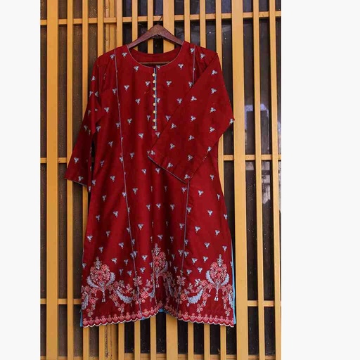 [PK6786-CK-KUR-019687] Stitched Embroidered Shirt