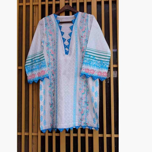 [PK6786-CK-KUR-019688] Stitched Embroidered Shirt