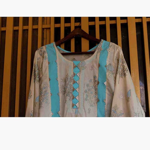 [PK6786-CK-KUR-019689] Stitched Embroidered Shirt