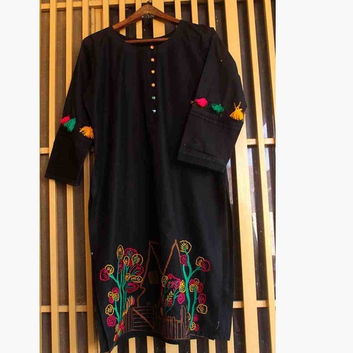 [PK6786-CK-KUR-019696] Stitched Embroidered Shirt