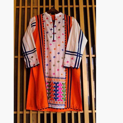 [PK6786-CK-KUR-019701] Stitched Embroidered Shirt