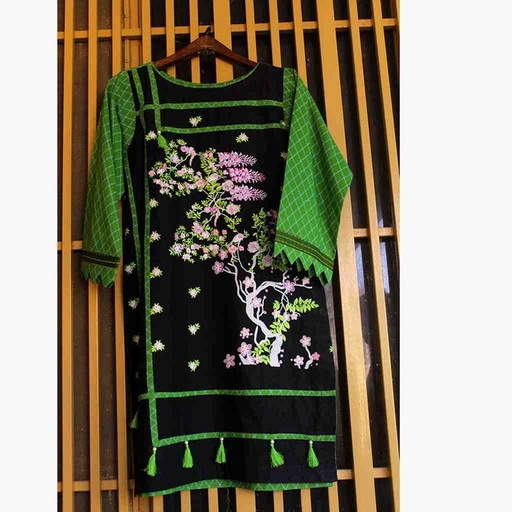 [PK6786-CK-KUR-019703] Stitched Embroidered Shirt