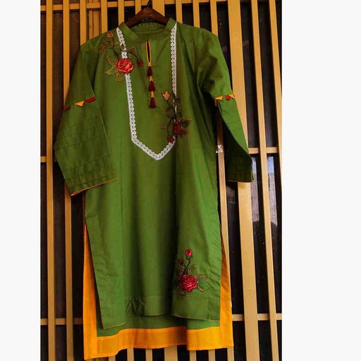[PK6786-CK-KUR-019707] Stitched Embroidered Shirt