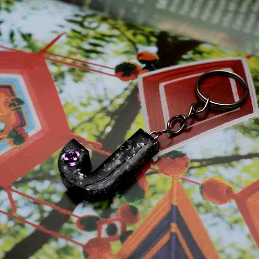 [PK6787-MR-GEN-019832] Resin Art "J" Alphabet Keychain