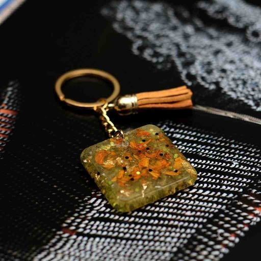[PK6787-MR-GEN-019833] Resin Art Floral Keychain
